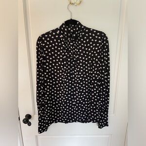 & Other Stories Heart Print Mock Neck Turtleneck, size Medium